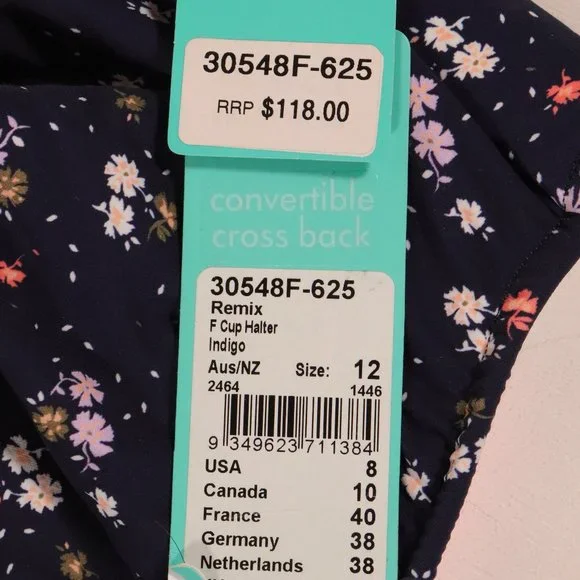 NWT Seafolly F Cup Halter in Indigo Remix - Picture 11 of 12